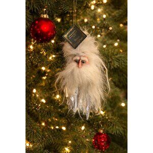 Marci Wolfe Father Frost Folk Art Santa Head Ornament Glass Eyes Spun Cotton Rar